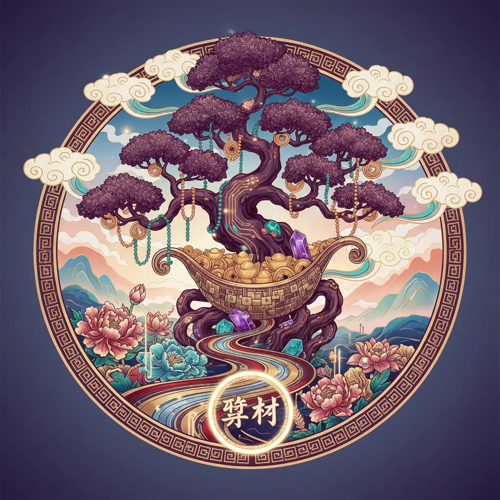 聚財 - 紫檀木